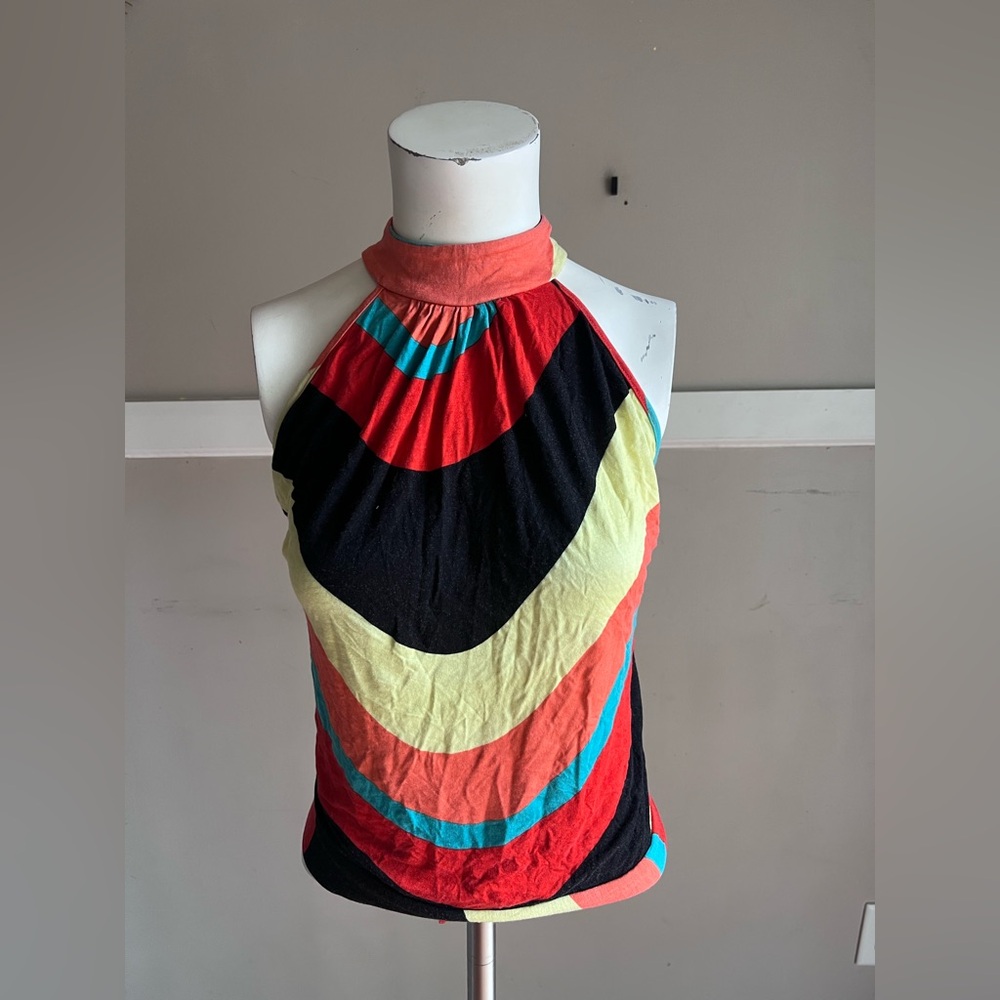 Colorful Halter Neck Women's Top